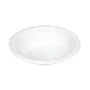 Assiettes creuses 18cm blanches en bagasse